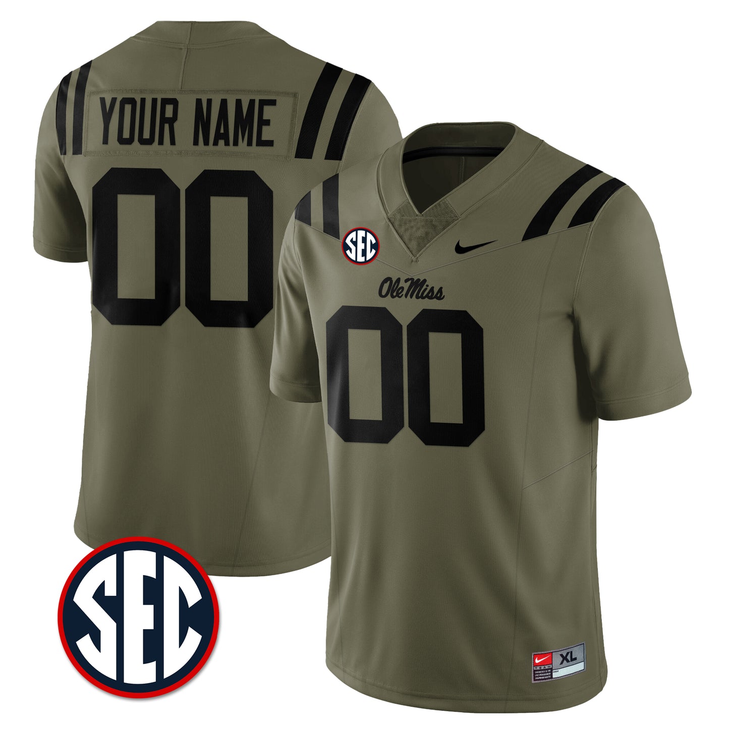 Ole Miss Rebels Football Military Appreciation Custom Jersey - All Stitched