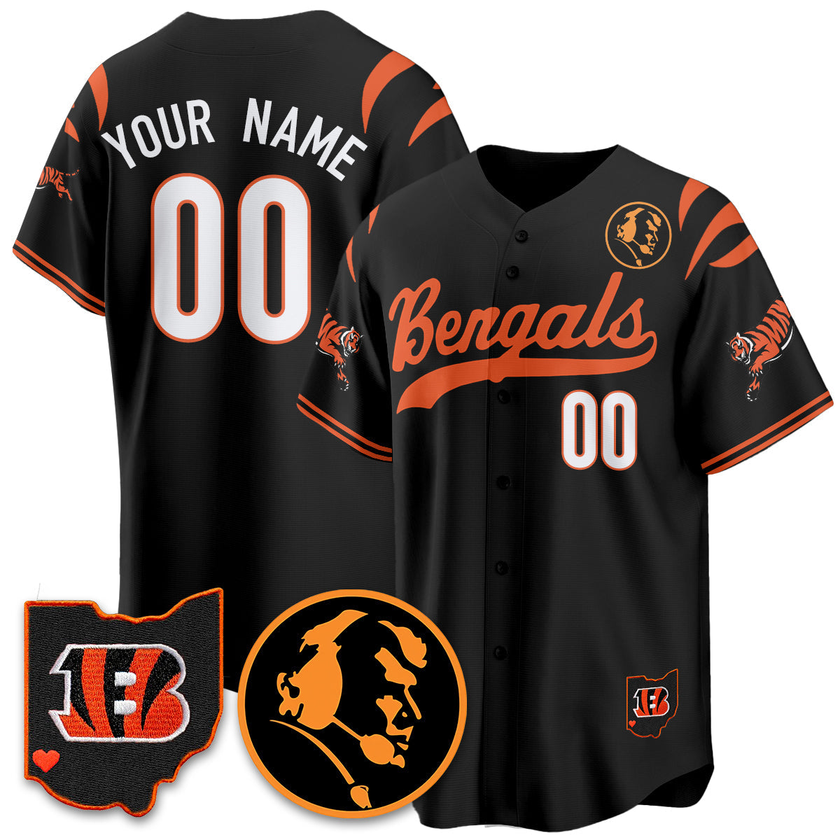 Custom CIN Vapor Limited Baseball Jersey - John Madden Patch - All Stitched