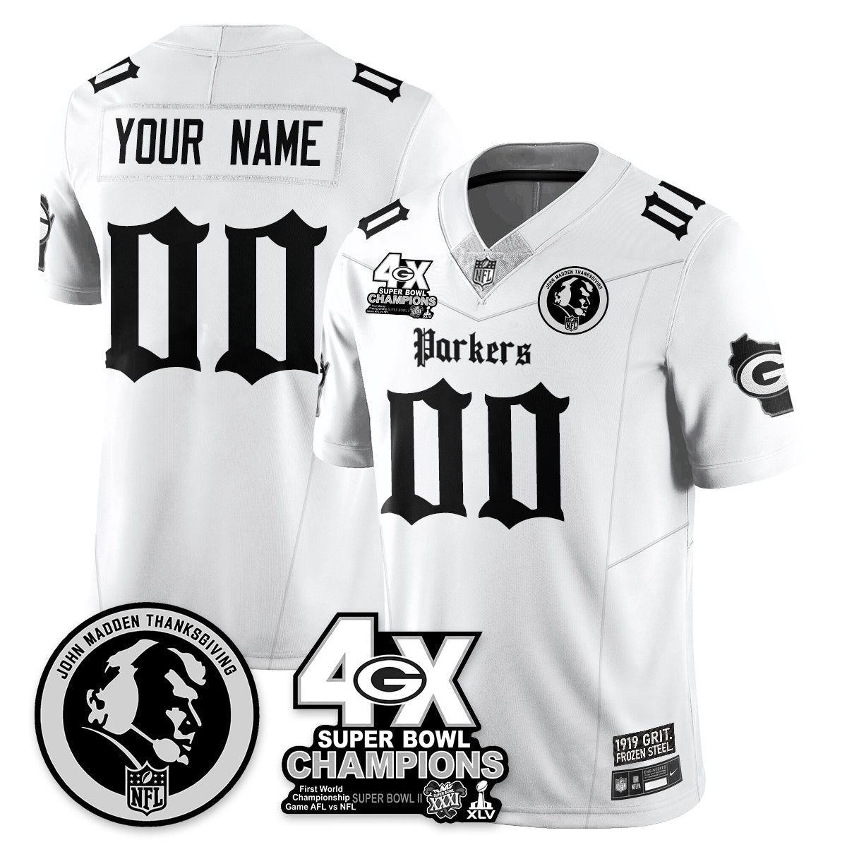 GB Gothic Vapor Limited Jersey - John Madden Patch - All Stitched
