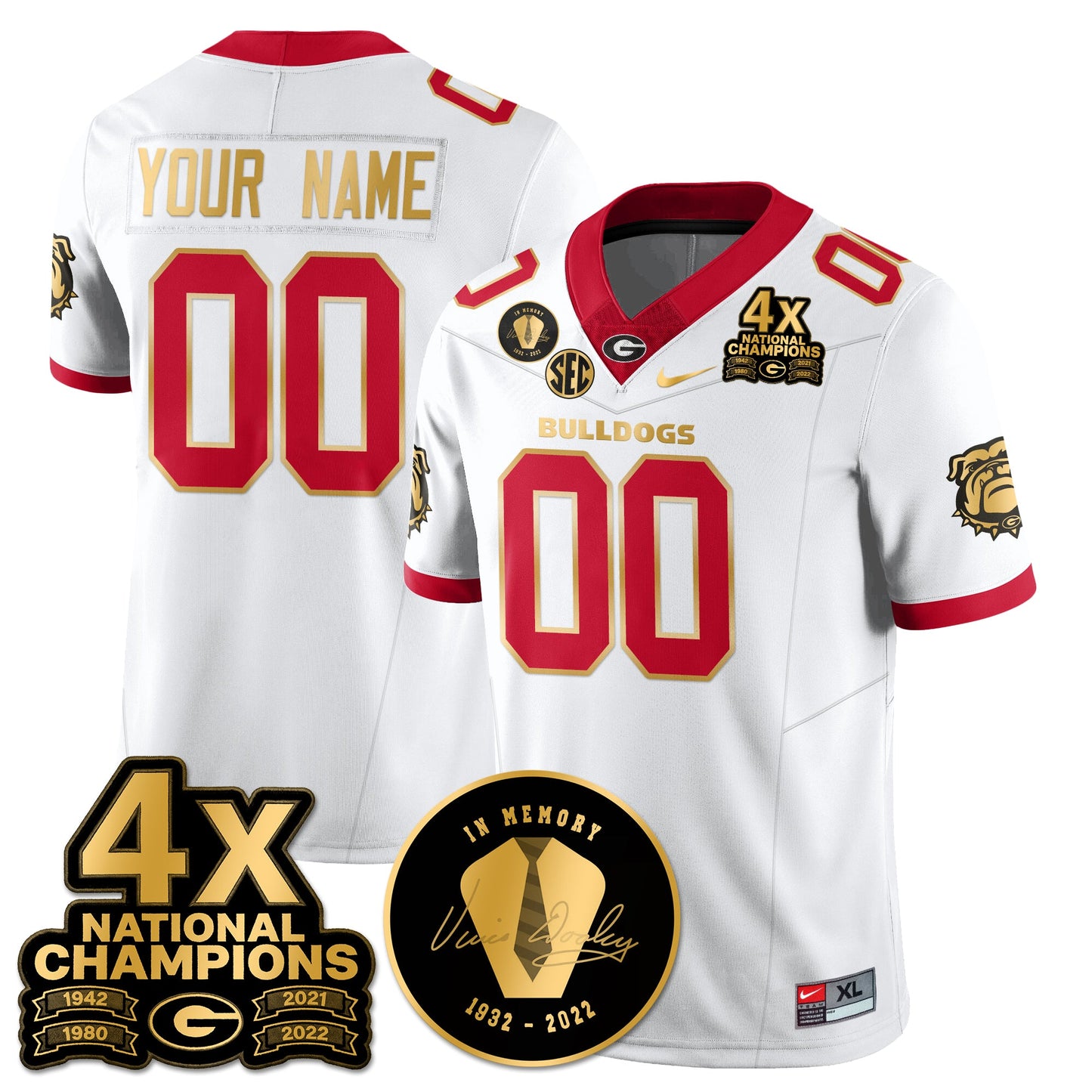 UGA 4x-Time National Champions Vapor Limited Jersey - All Stitched