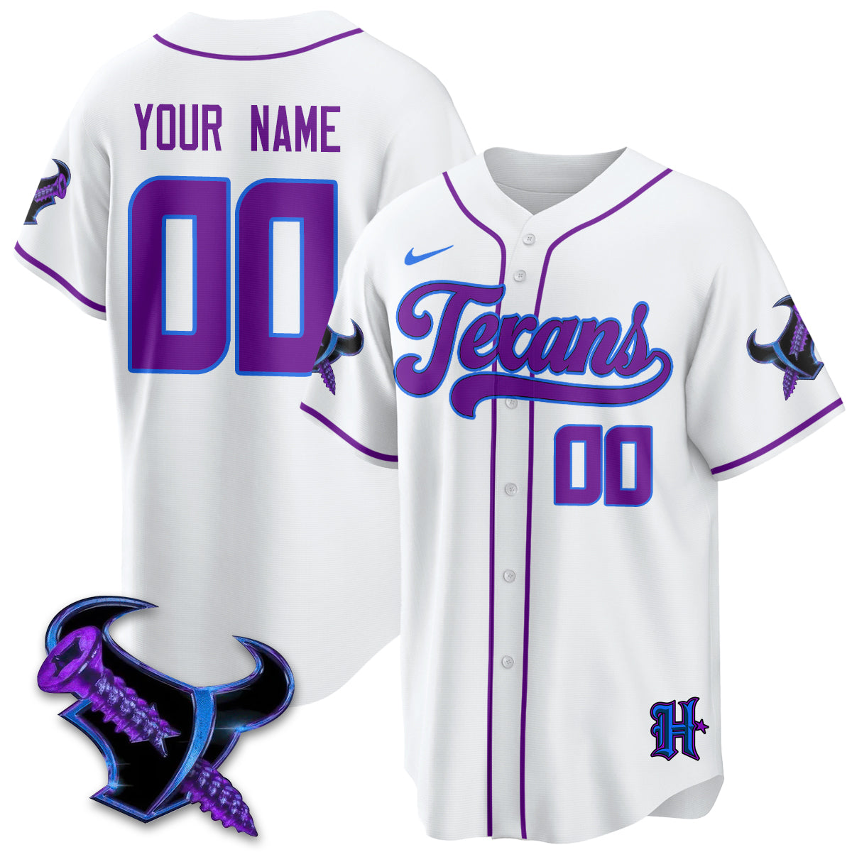 Custom HOU DJ Screw Vapor Limited Baseball Jersey - All Stitched