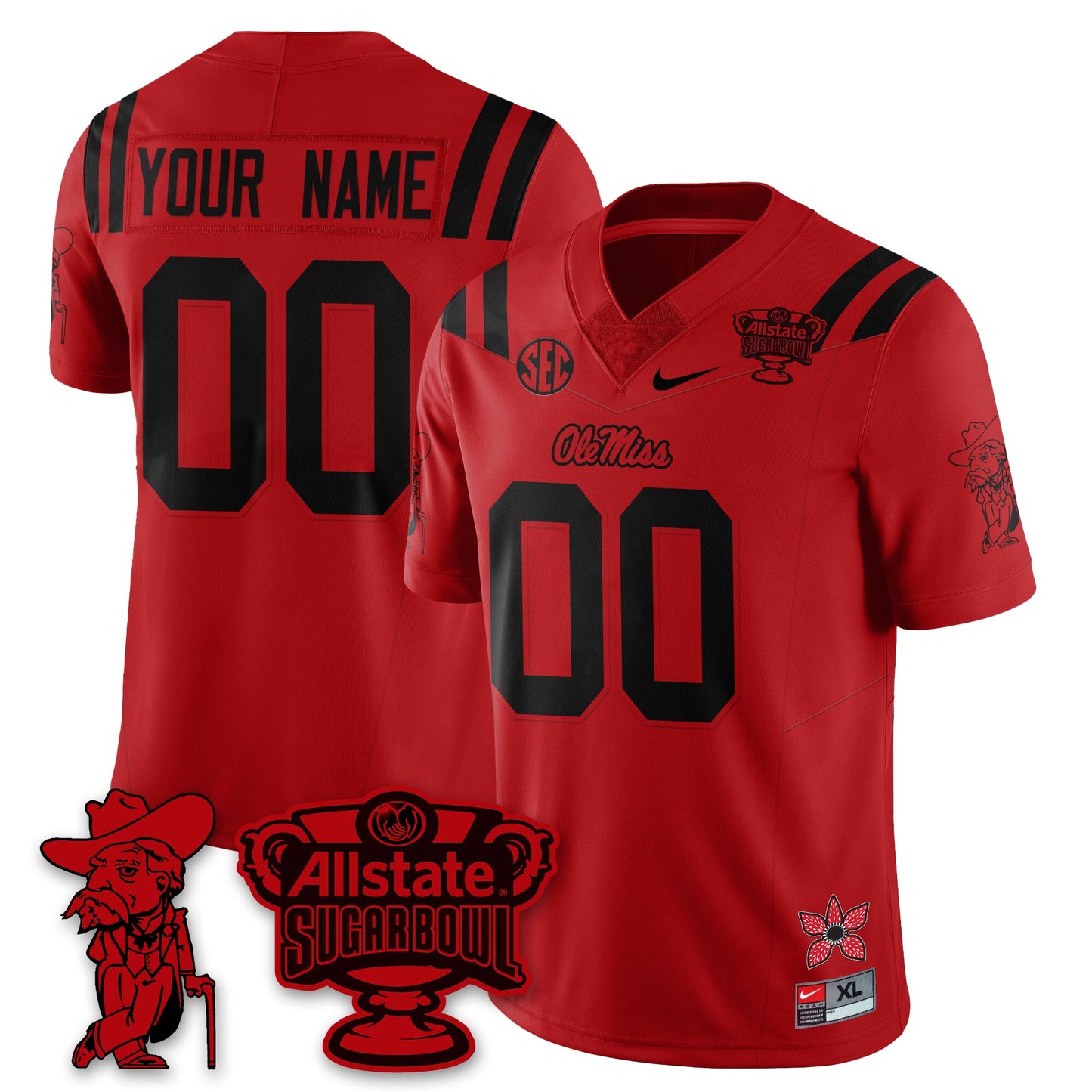 Ole Miss Rebels 2025 Sugar Bowl 'Stranger Things Edition' Vapor Limited Football Jersey - All Stitched