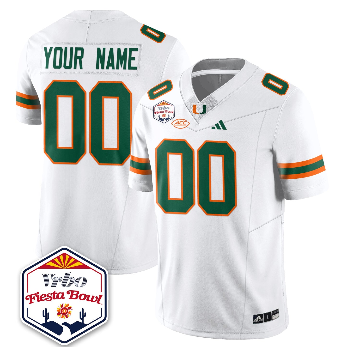 Custom MIA Football Vapor Limited Jersey - Vrbo Fiesta Bowl - All Stitched