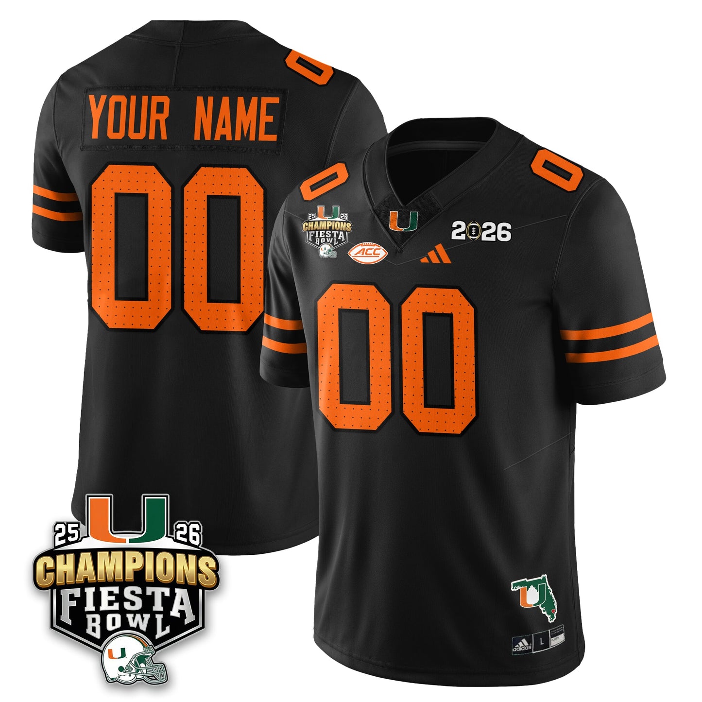 Custom MIA Football Vapor Limited Jersey V3 - Fiesta Bowl Champions - All Stitched