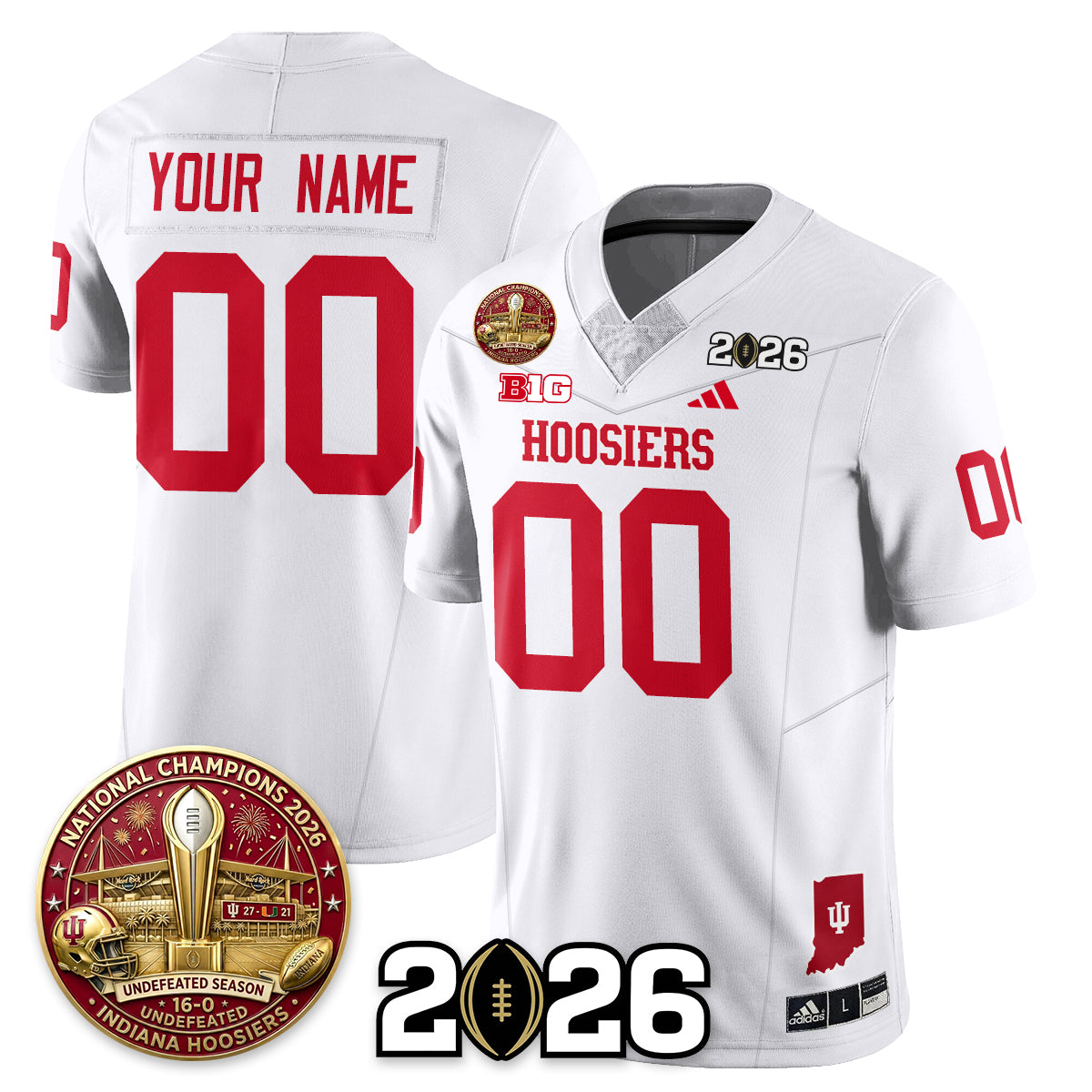 Indiana Hoosiers Vapor Limited Football Custom Jersey V5 - 2025 National Champions - All Stitched