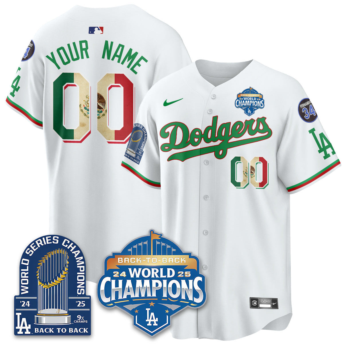 Custom LAD Mexico World Series Champions Jersey - 9x Champs - All Stitched