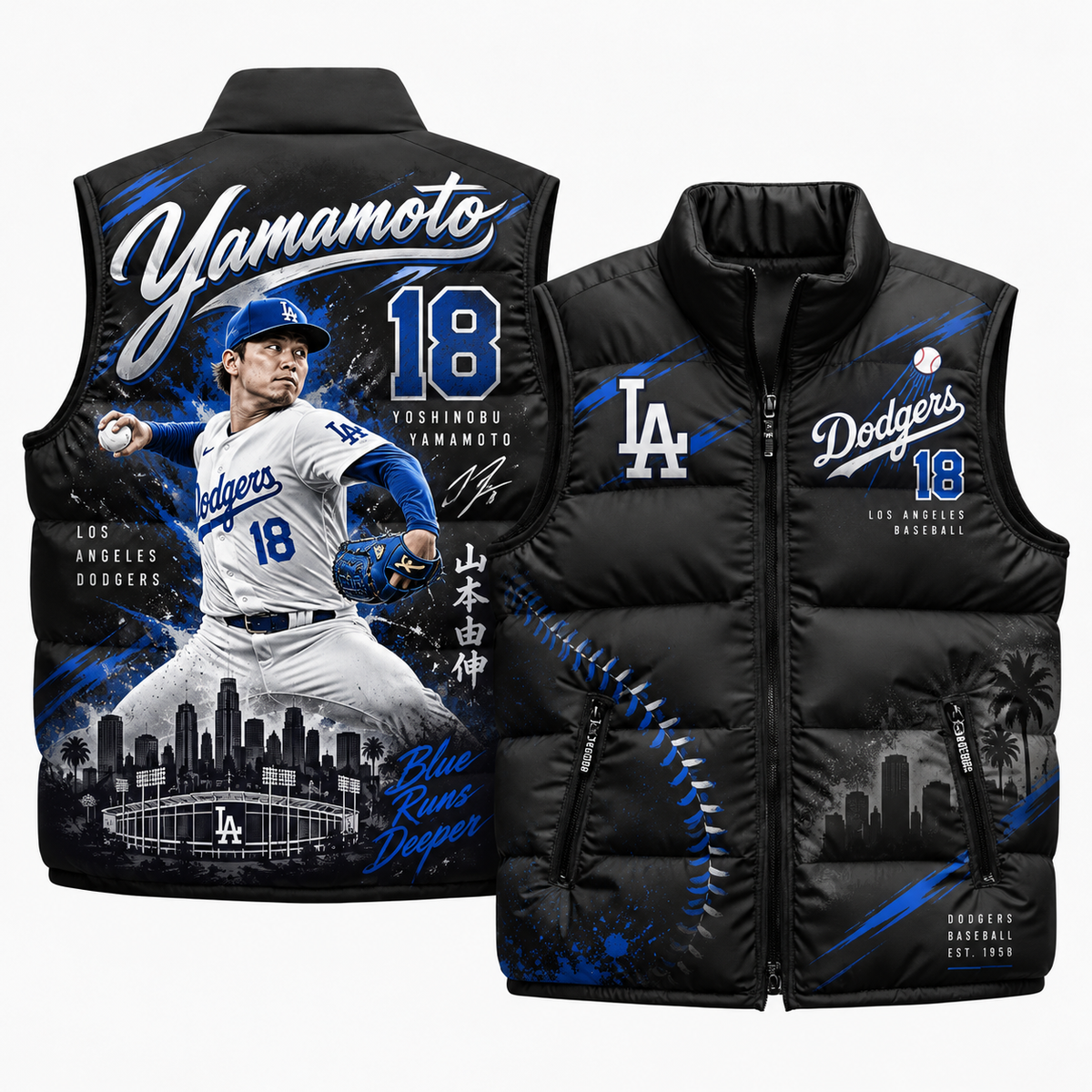 LAD #18 Yamamoto Puffer Vest - Printed V3