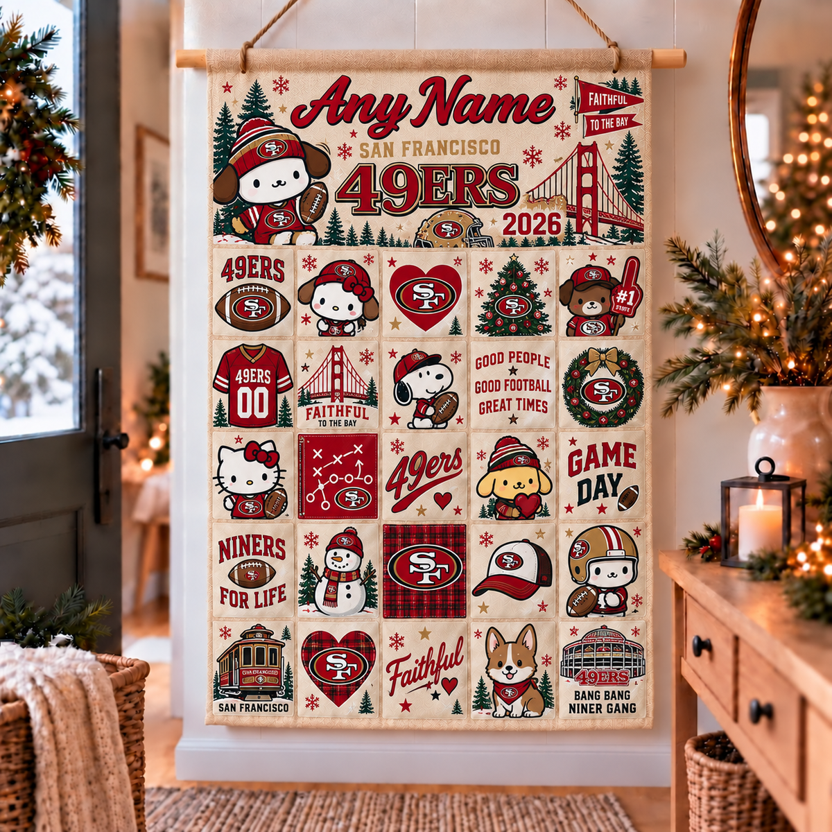 SF Christmas x Santorini Friends Custom Wall Advent Calendar - Printed V3