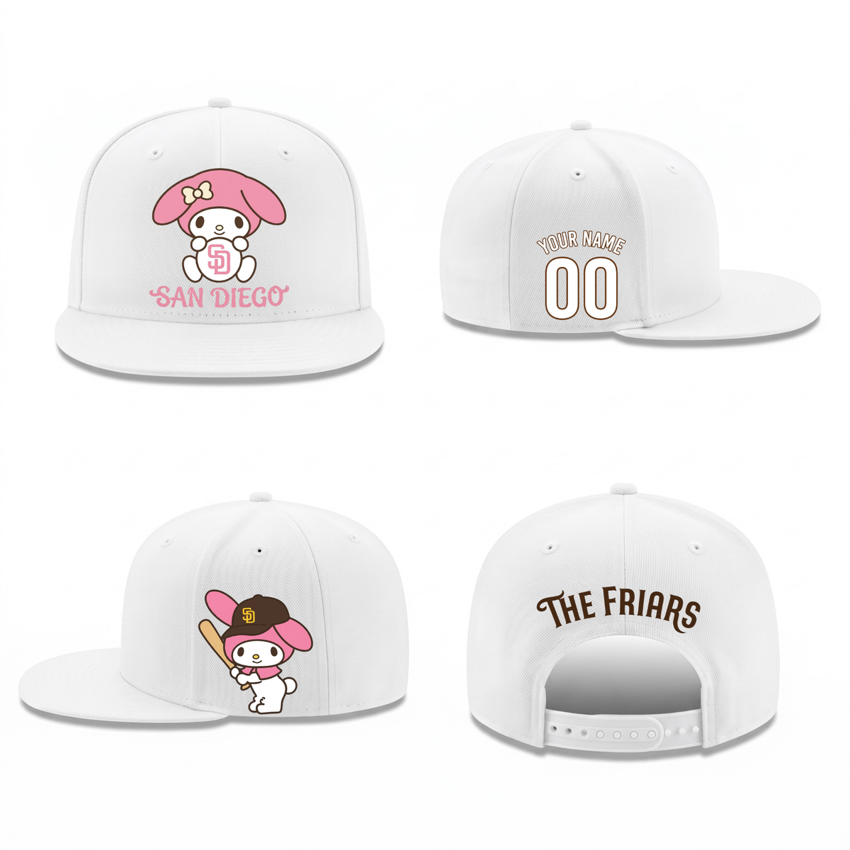 SD x Pink Sanrio Friends Personalized Snapback Cap - Printed