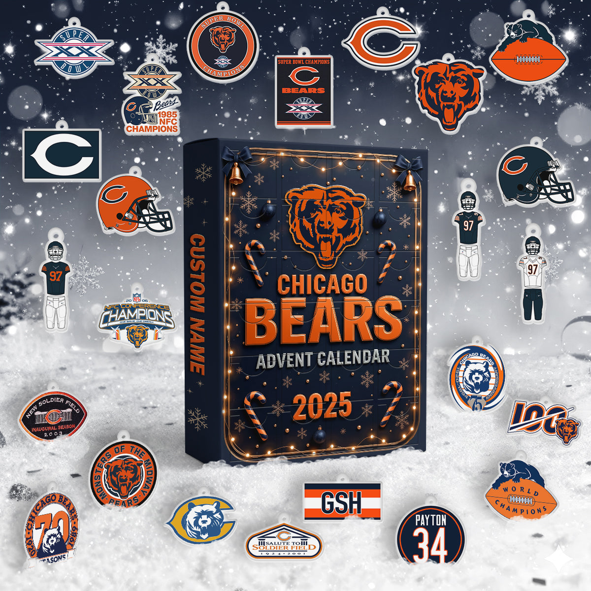 Chicago Bear Advent Calendar 2025 - Christmas Gift