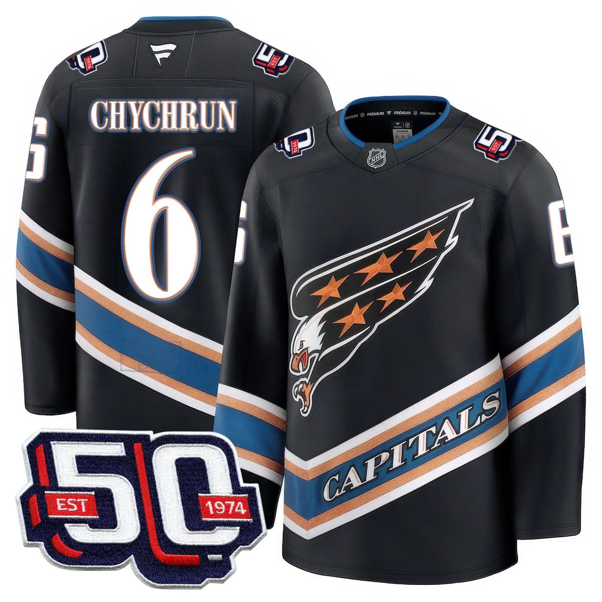 Washington Capitals 50th Anniversary Premium Jersey - All Stitched