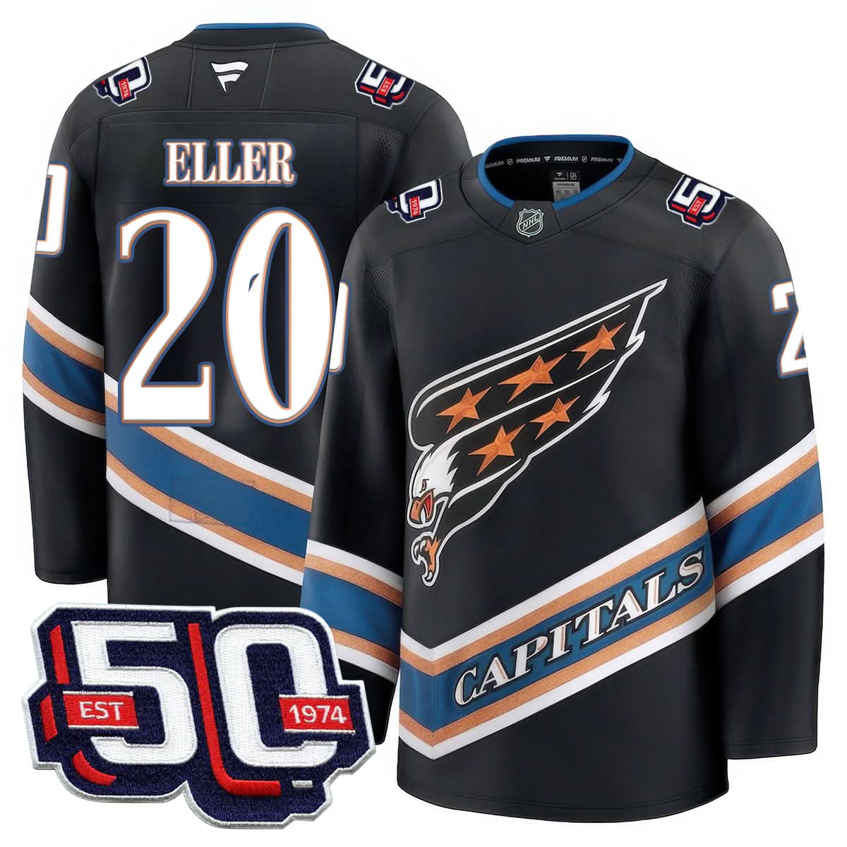 Washington Capitals 50th Anniversary Premium Jersey - All Stitched