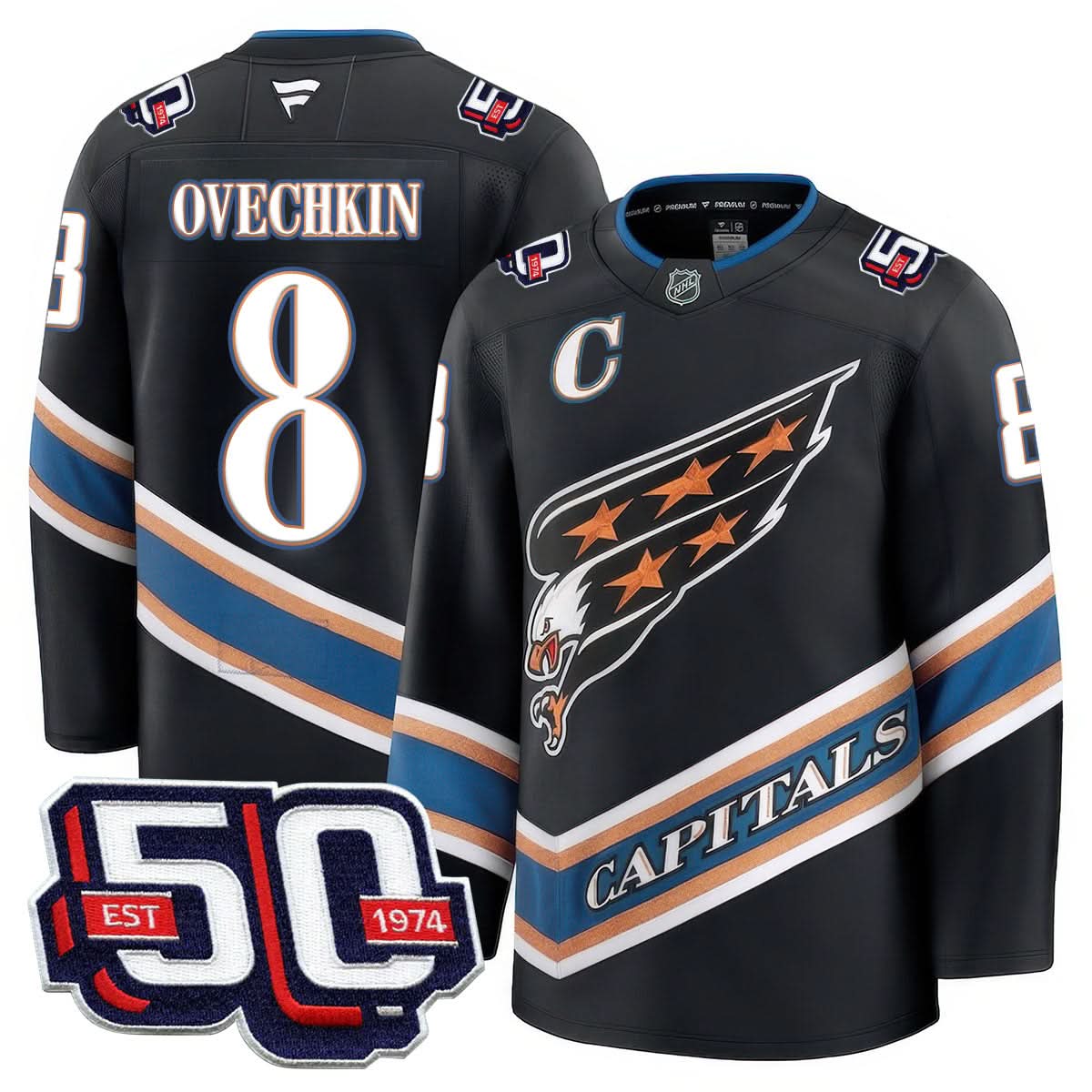 Washington Capitals 50th Anniversary Premium Jersey - All Stitched