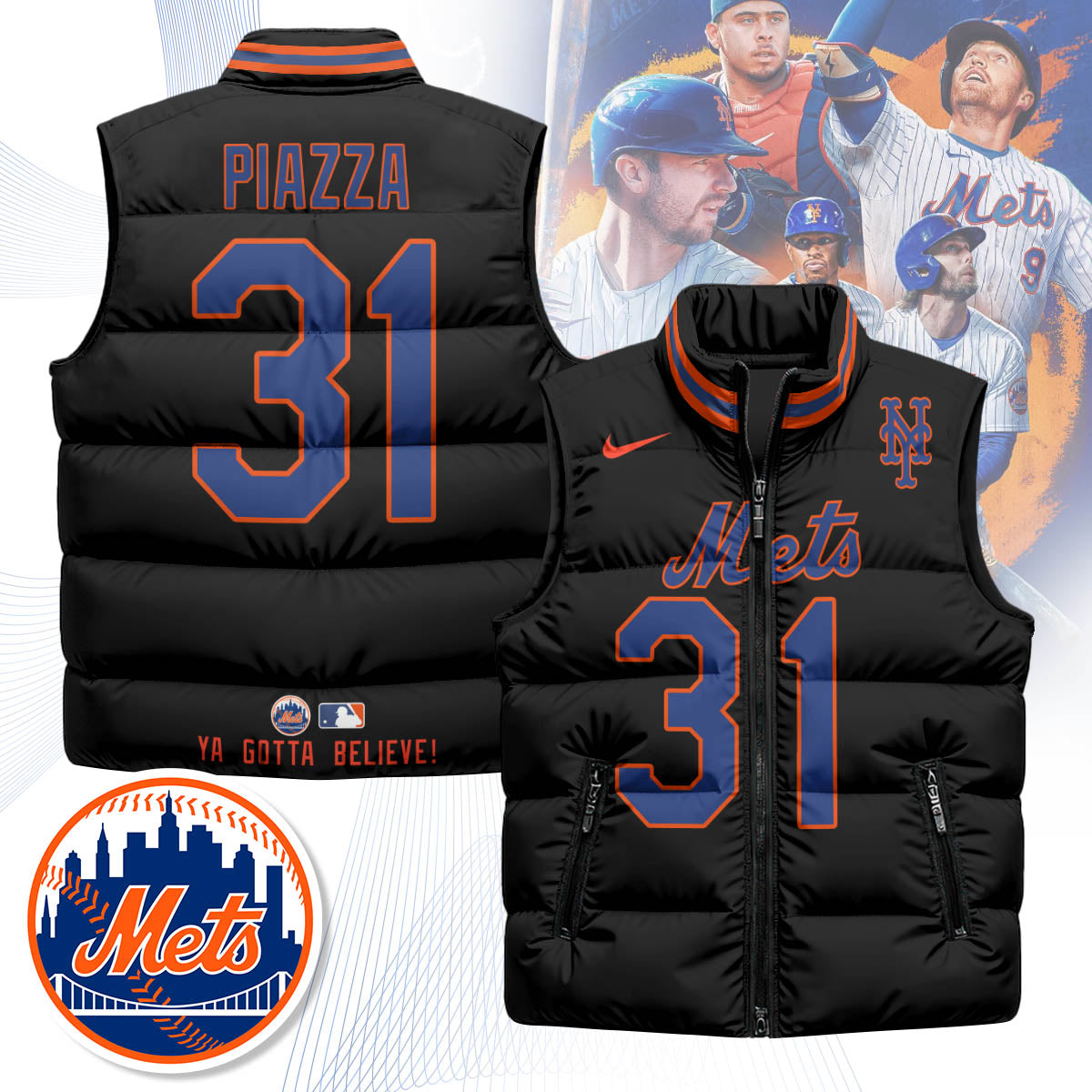 New York Mets Unisex Puffer Vest