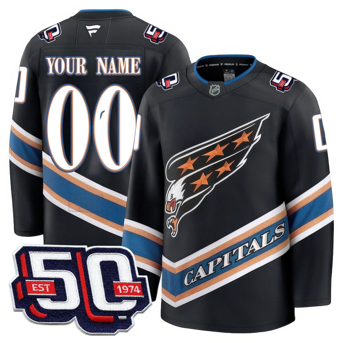 Washington Capitals 50th Anniversary Premium Custom Jersey - All Stitched