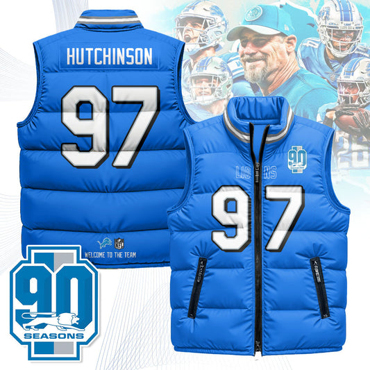 Detroit Lions Unisex Puffer Vest - Printed