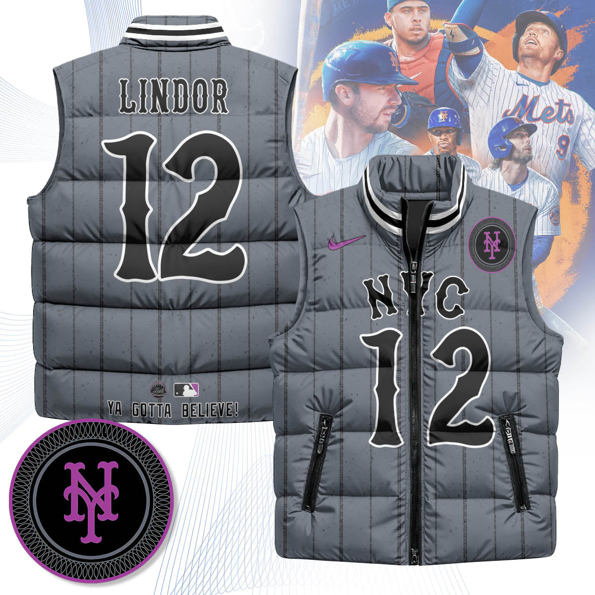 New York Mets Unisex Puffer Vest