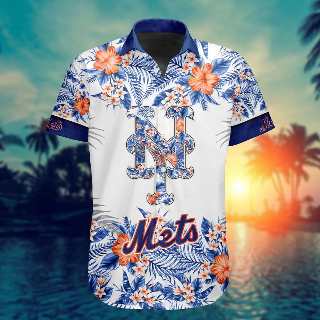 New York Mets Special Hawaiin Design Button Shirt ST2401 - The Lucky Shops