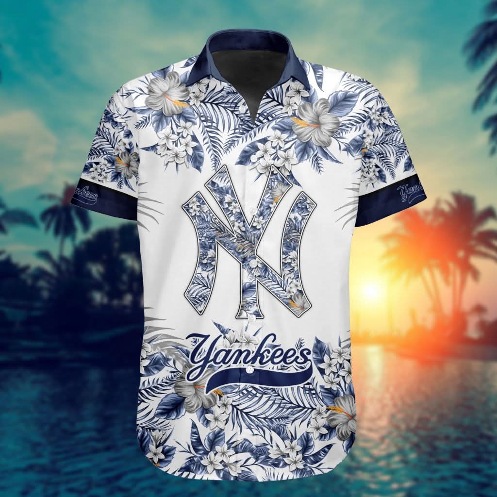 New York Yankees Special Hawaiin Design Button Shirt ST2401 - The Lucky Shops