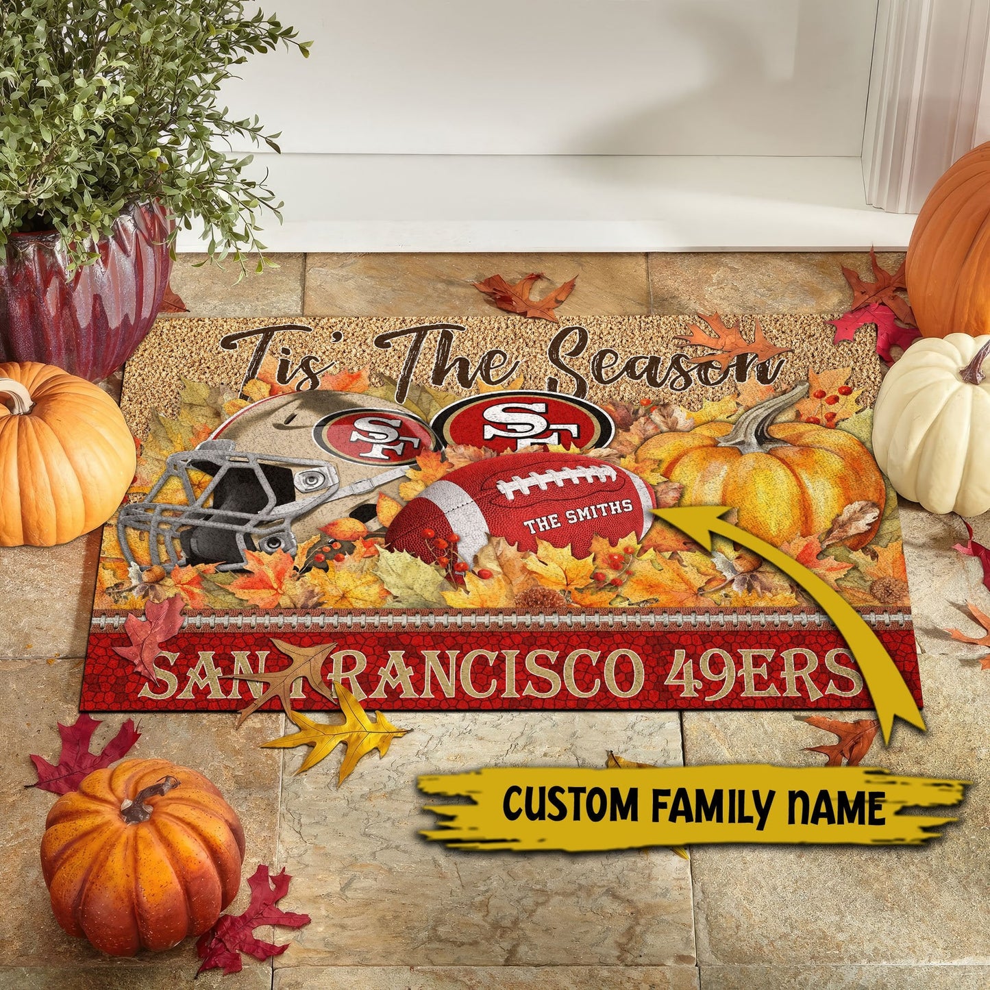 San Francisco 49ers Doormat Custom Your Family Name And Choose Your Quotes, Sport Doormat, Sport Gifts For Fan EHIVM-60421N