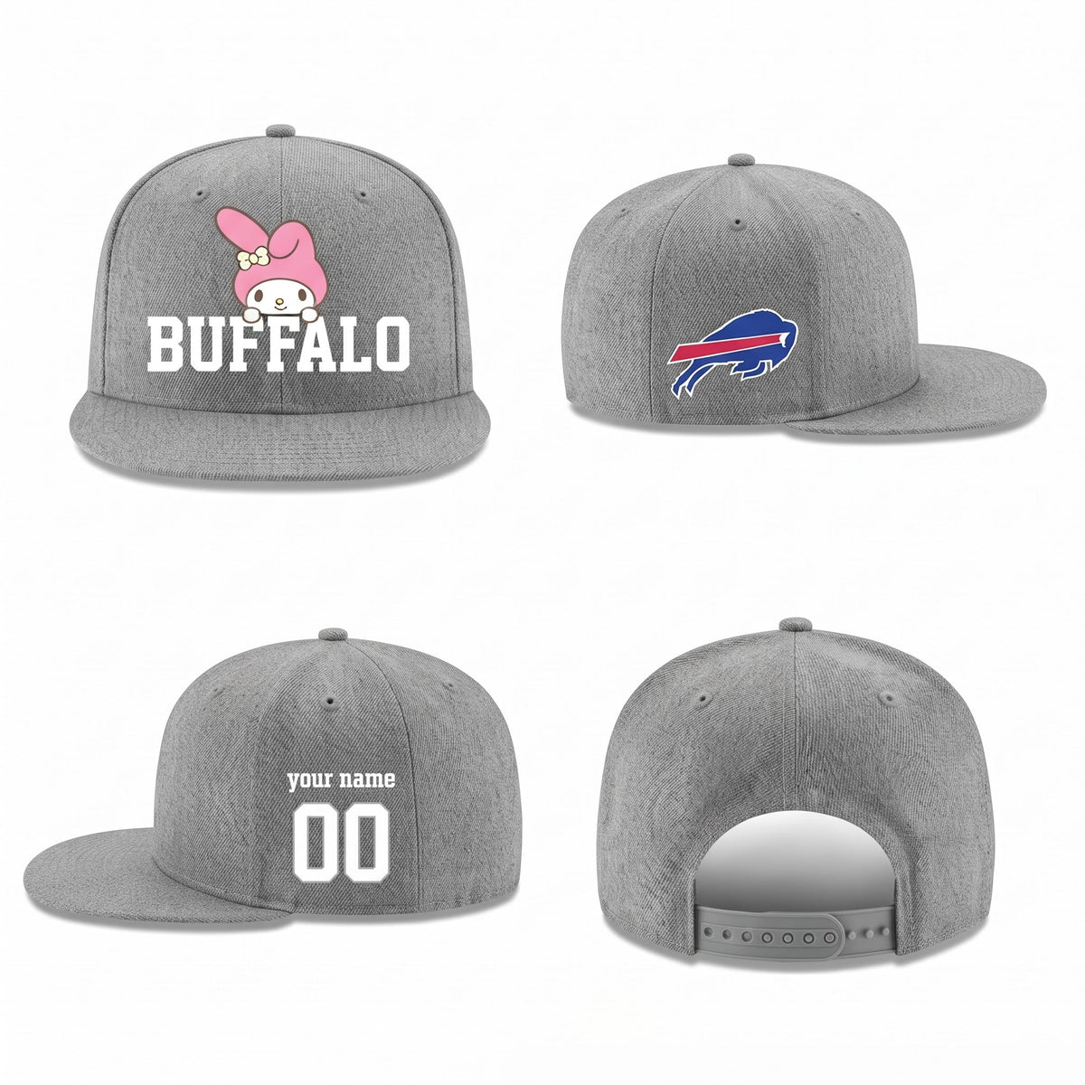 BUF x Pink Sanrio Friends Personalized Snapback Cap - Printed