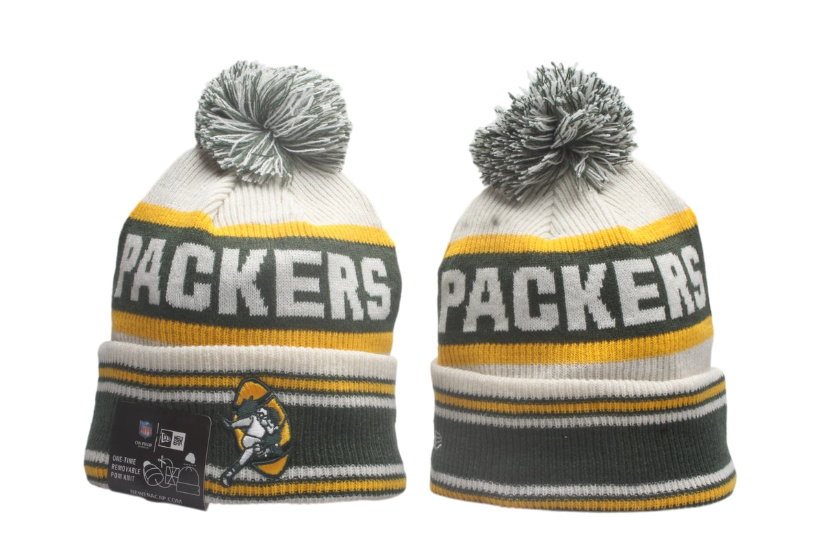 GB Cuffed Knit Hat with Pom - Embroidered Patch