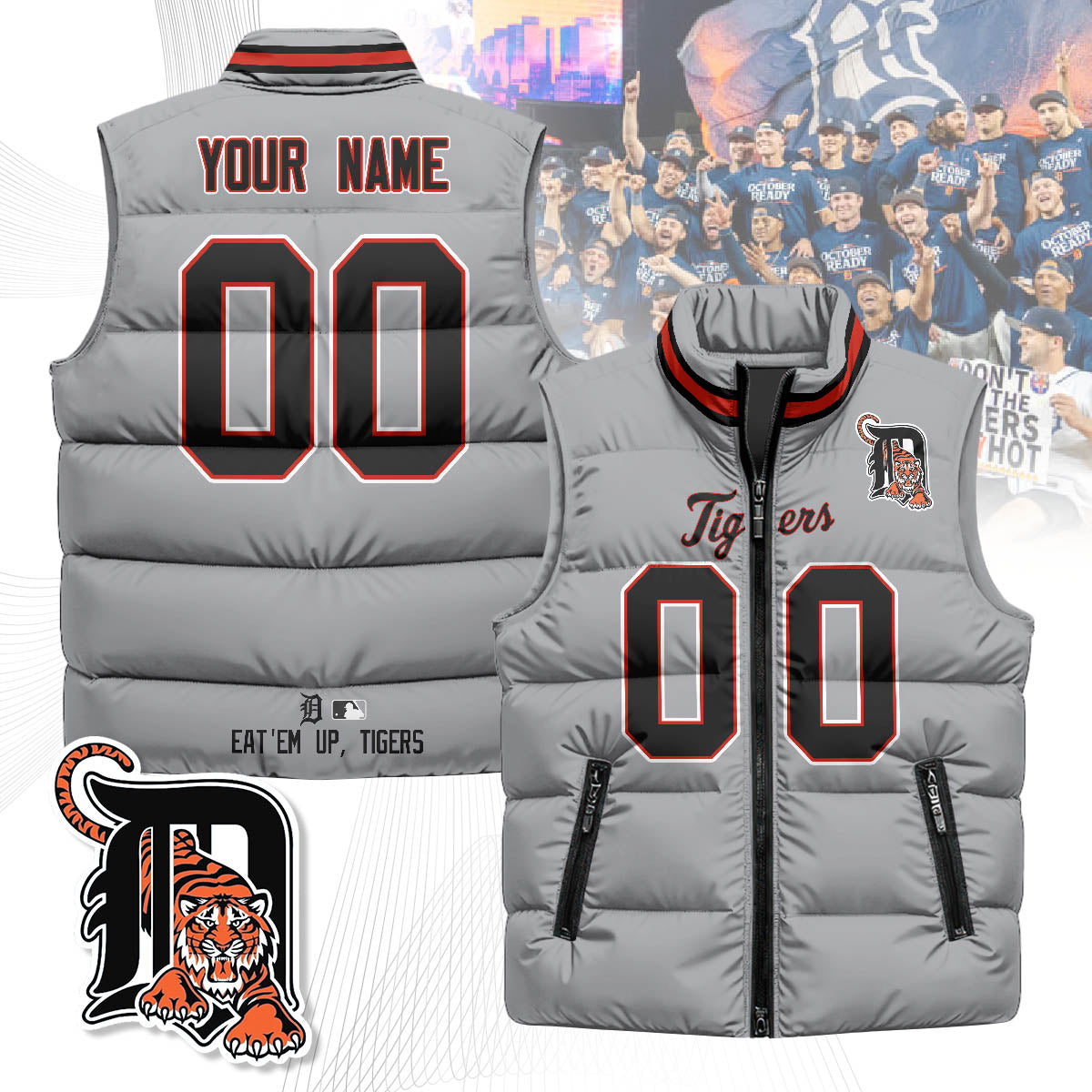 Personalized Detroit Tigers Unisex Puffer Vest
