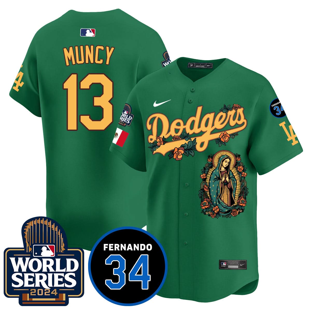 Dodgers Guadalupe - Fernando Valenzuela Memorial Jersey - Printed