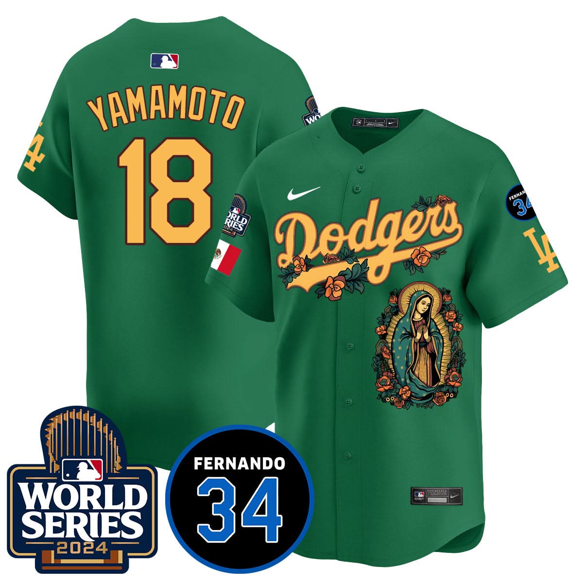 Dodgers Guadalupe - Fernando Valenzuela Memorial Jersey - Printed