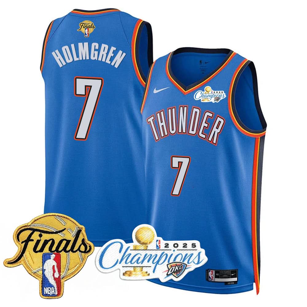 Oklahoma City Thunder 2025 NBA Champions Jersey - All Stitched