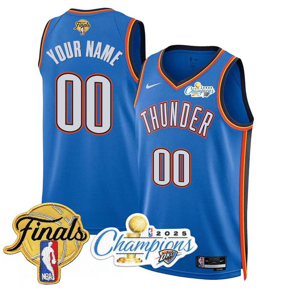 Oklahoma City Thunder 2025 NBA Champions Custom Jersey - All Stitched