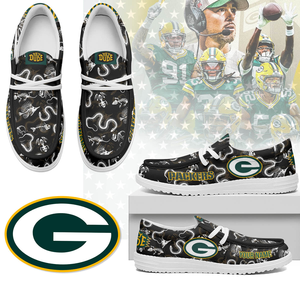 Green Bay Packers Halloween Hey Dude Shoes