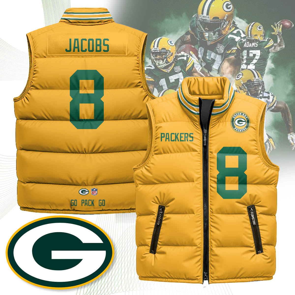 Green Bay Packers Unisex Puffer Vest