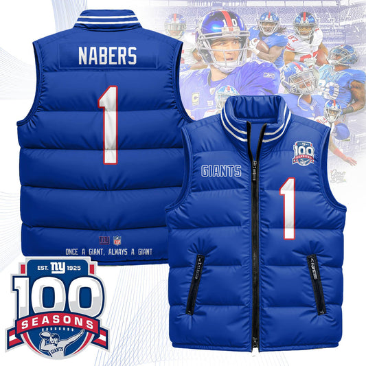 New York Giants Unisex Puffer Vest - Printed