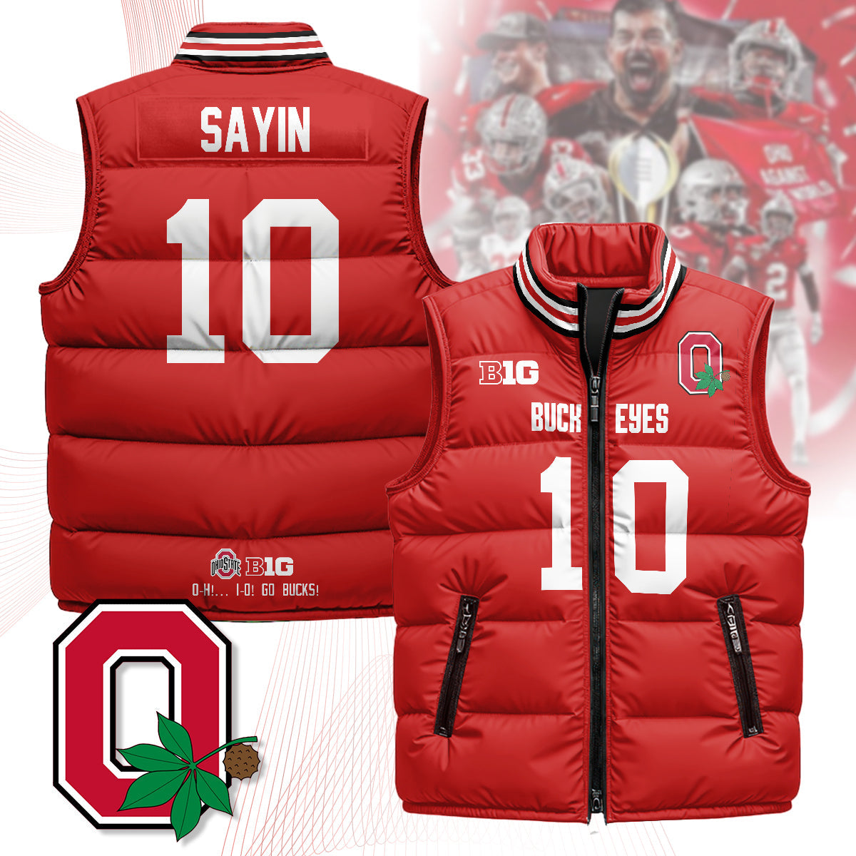 Ohio State Buckeyes Unisex Puffer Vest