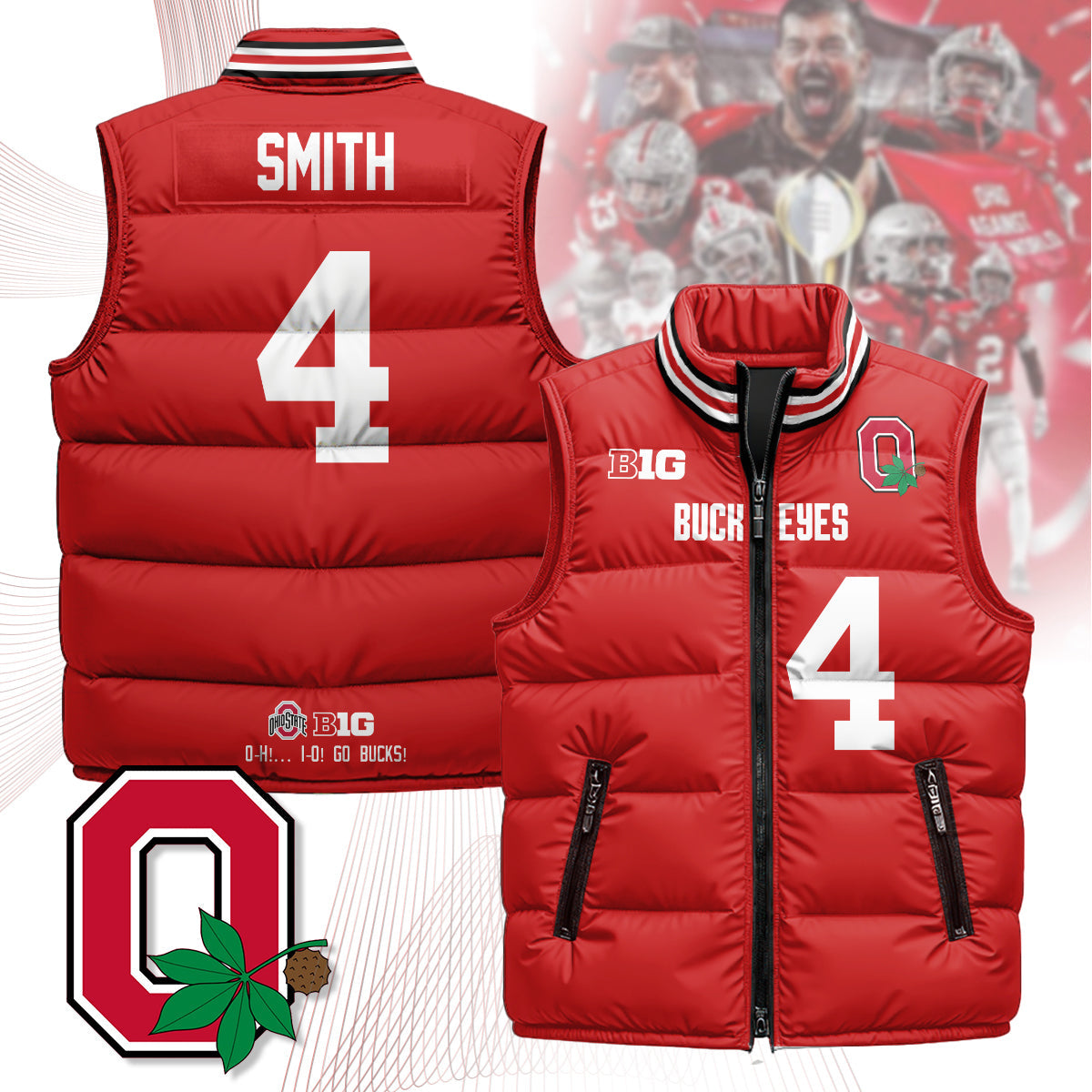 Ohio State Buckeyes Unisex Puffer Vest