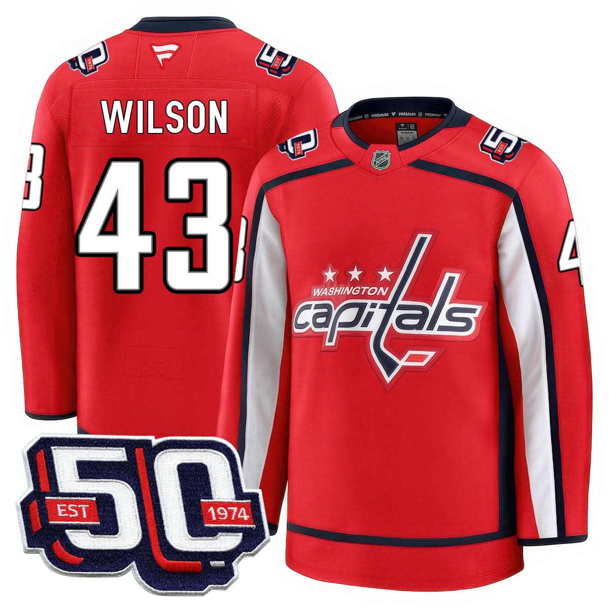 Washington Capitals 50th Anniversary Premium Jersey - All Stitched