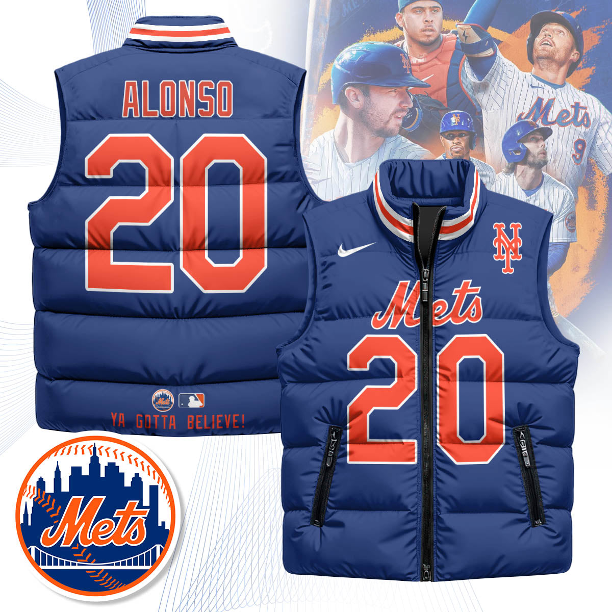 New York Mets Unisex Puffer Vest