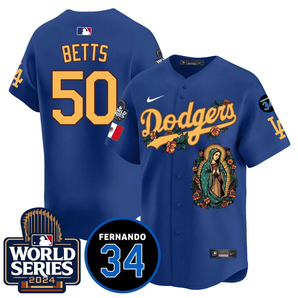Dodgers Guadalupe - Fernando Valenzuela Memorial Jersey - Printed