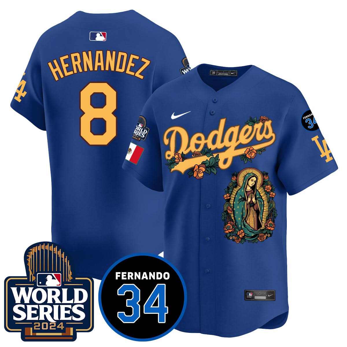 Dodgers Guadalupe - Fernando Valenzuela Memorial Jersey - Printed