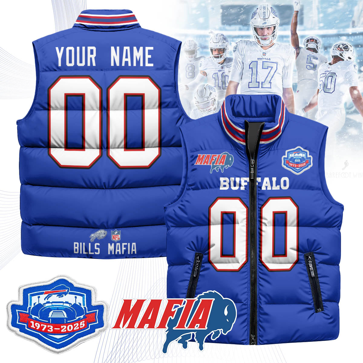 Custom BUF Mafia Farewell Highmark Unisex Puffer Vest