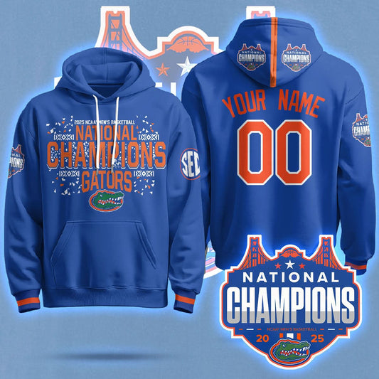 Florida Gators 2025 National Champions Basketball Custom Hoodie - Printed