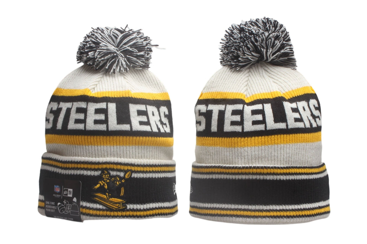 PIT Cuffed Knit Hat with Pom - Embroidered Patch