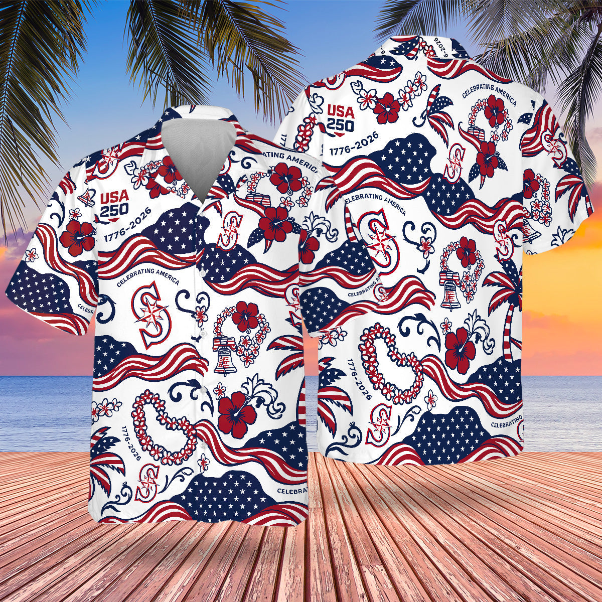 SEA Special Semiquincentennial Hawaiian Design Button Shirt V3