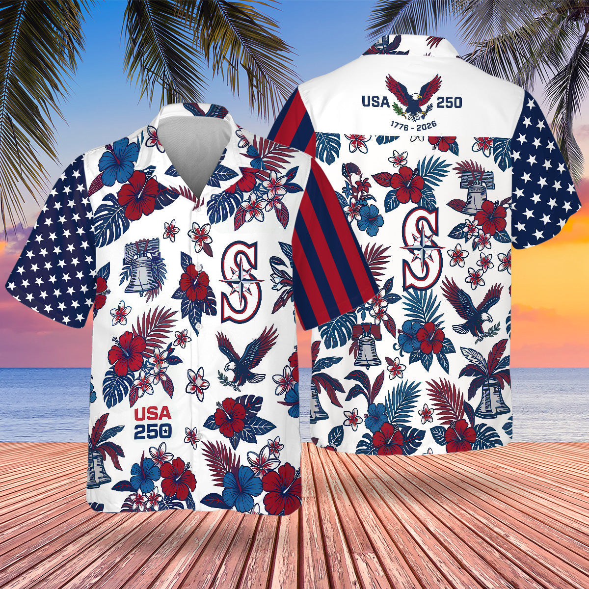 SEA Special Semiquincentennial Hawaiian Design Button Shirt V5