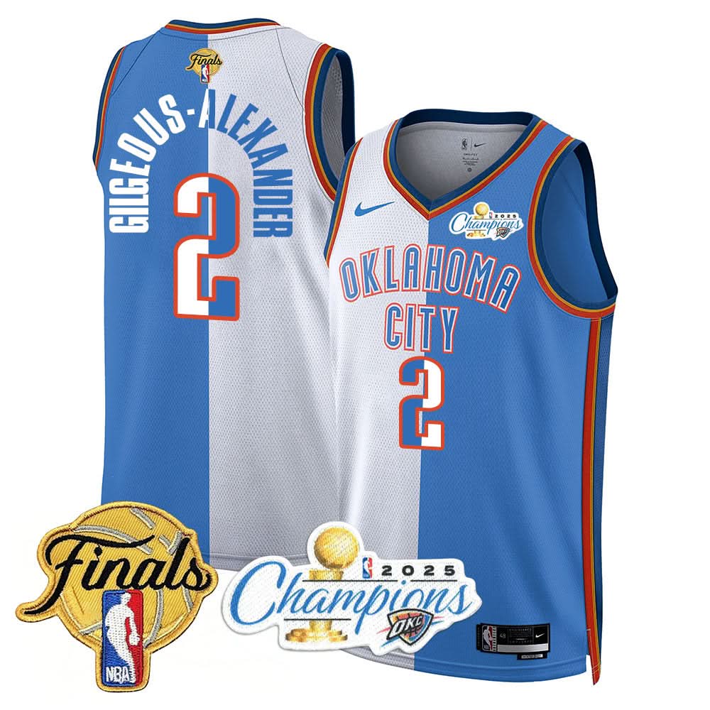 Oklahoma City Thunder 2025 NBA Champions Jersey - All Stitched