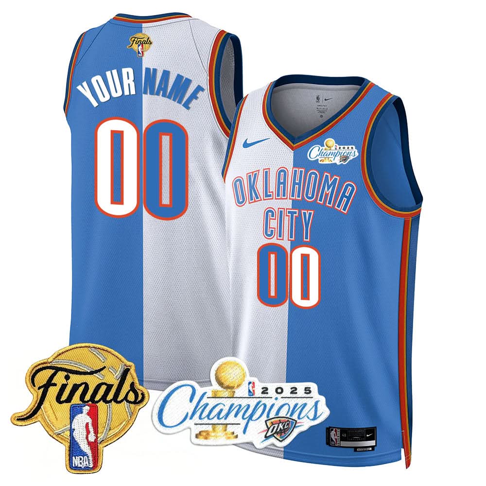 Oklahoma City Thunder 2025 NBA Champions Custom Jersey - All Stitched