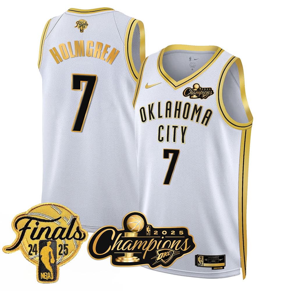 Oklahoma City Thunder 2025 NBA Champions Jersey - All Stitched