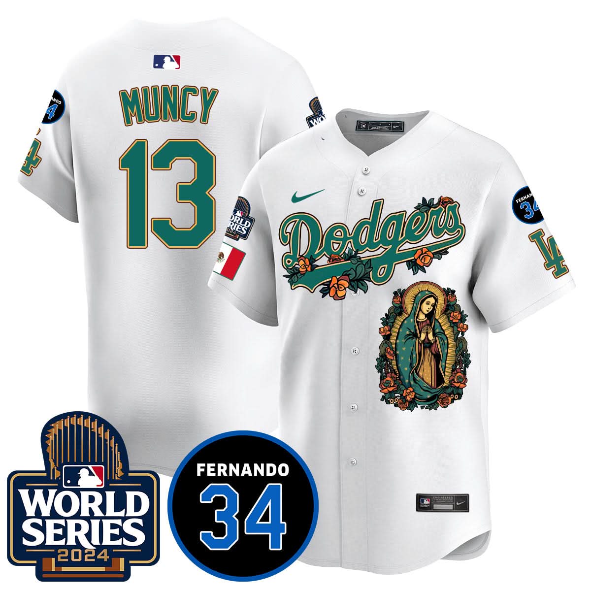 Dodgers Guadalupe - Fernando Valenzuela Memorial Jersey - Printed