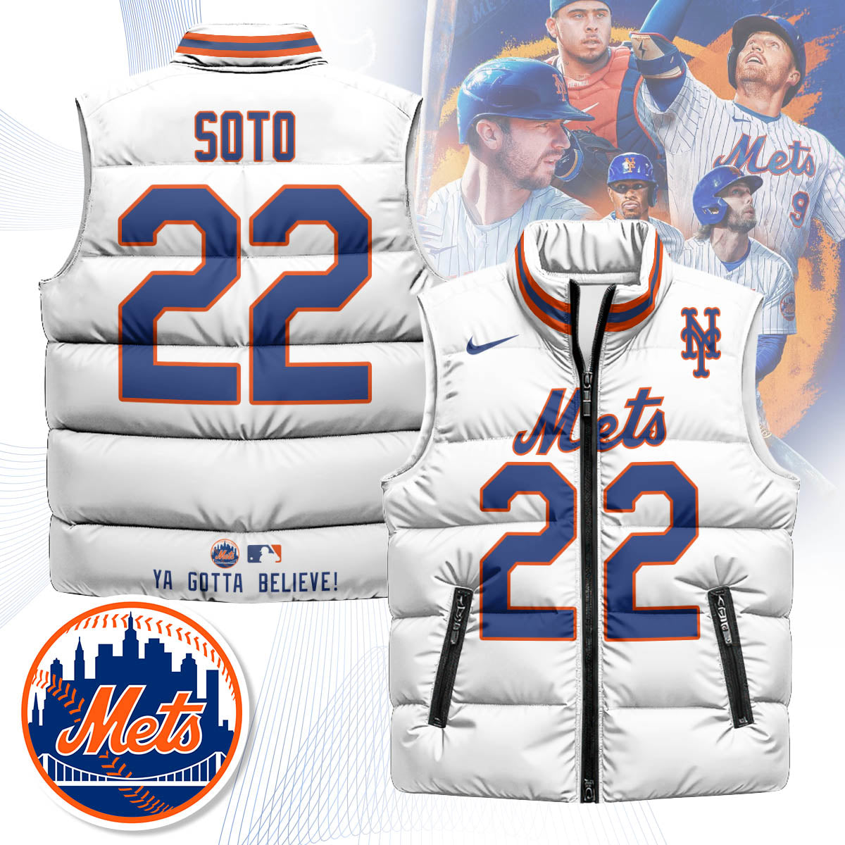 New York Mets Unisex Puffer Vest